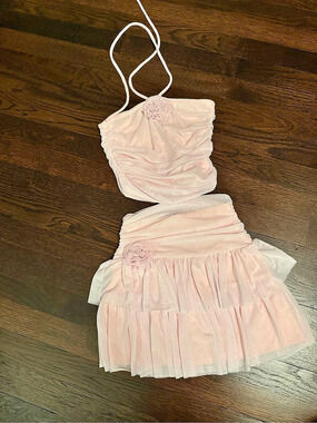 fbz Girls Pink Tulle Two-Piece Set Size Small